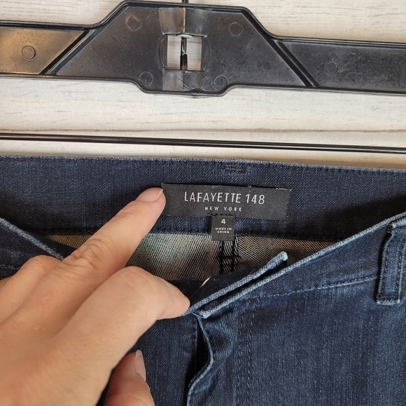 LAFAYETTE 148 NEW YORK DARK BLUE BOOT CUT JEANS, SZ 4 - Picture 6 of 10